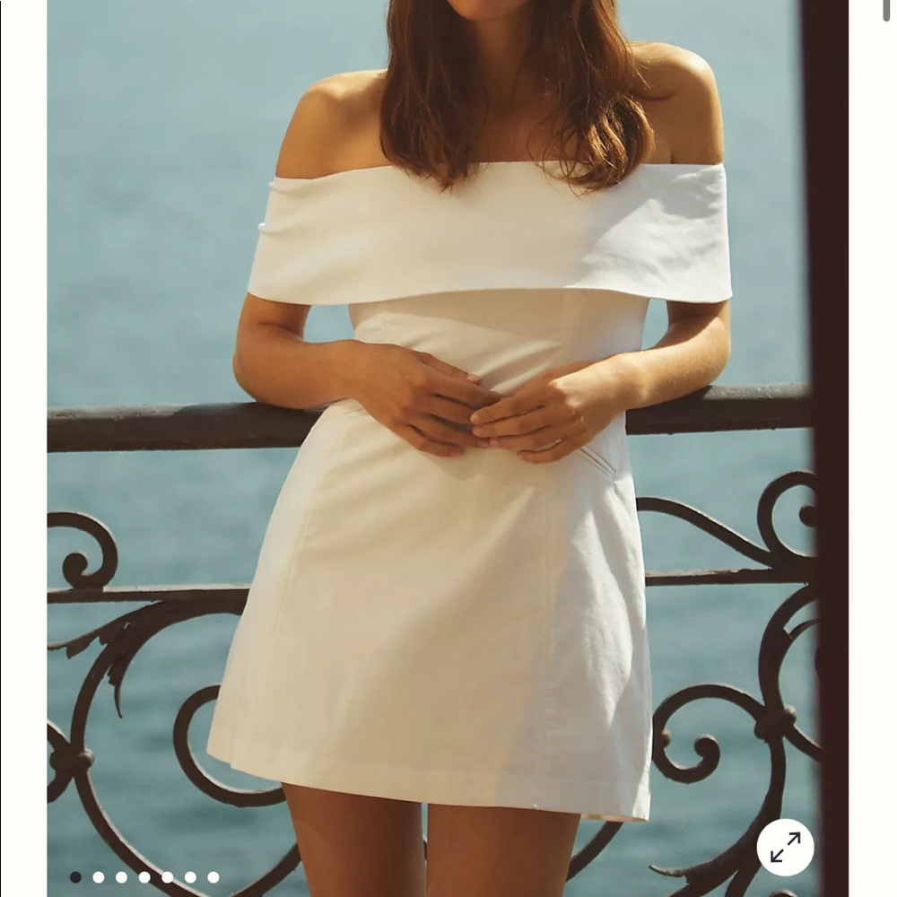 BHLDN Ingrid Off-The-Shoulder Mini Dress - Ivory